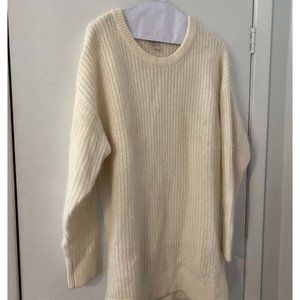 H&M Angora Blend Cream Long Sweater, Dress, Tunic Size Medium